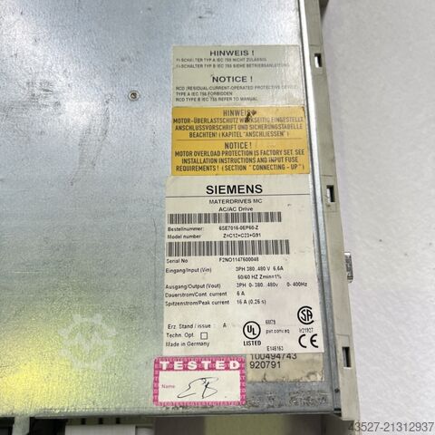Electronics / Drive technology SIEMENS 6SE7015-0EP50-Z