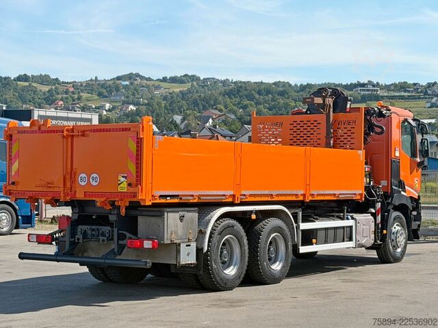 Grua montada em camião RENAULT C 430 *KIPPER 6,45m*HIAB 144 BS-3 HIDUO/FUNK*6x4