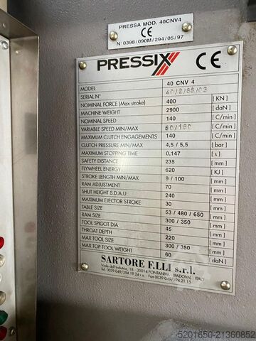 Excenterpers PRESSIX 40T PRESSIX 40CNV4