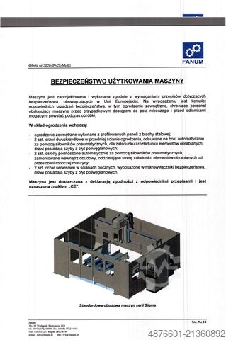 Bewerkingscentrum SIGMA FANUM 5-OSIOWA OBRABIARKA CNC