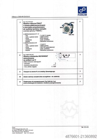 Bewerkingscentrum SIGMA FANUM 5-OSIOWA OBRABIARKA CNC