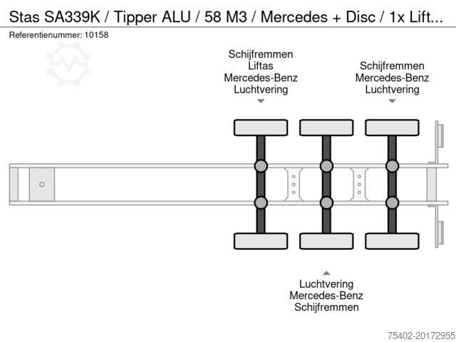 Kipper Stas SA339K / Tipper ALU / 58 M3 / Mercedes + Disc ...