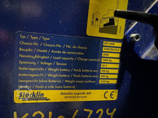 Carretilla elevadora Stöcklin EFI 1600