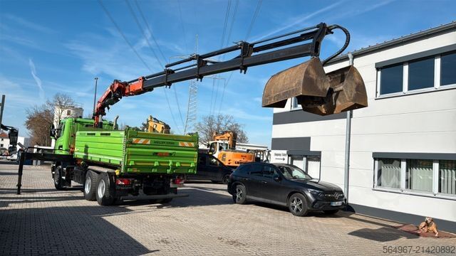 Třístranný sklápěč SCANIA G450 Kipper Kran Atlas 206.3E AHK Bordmatic FUNK