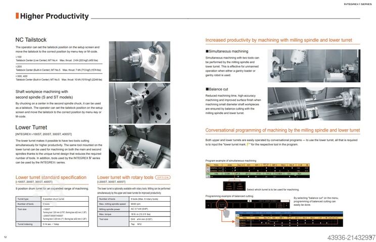 Dreh Fräszent MAZAK Integrex i-200ST Mazak Integrex i-200ST x 1500U