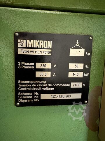 Εργαλειομηχανή φρεζαρίσματος MIKRON WF 41 C