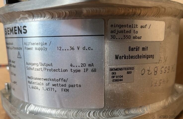 Control system Siemens Teleperm Meßumformer 315 bar