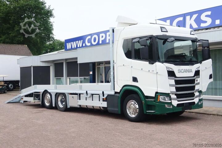Autotransporter Scania R500 NGS Machinetransport 6x2 Hydralische oprij...