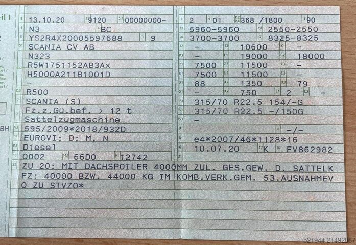 Standaard trekker SCANIA R500 SZM Alcoa Alu  2xTank wenig KM