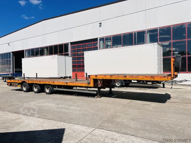 Alacsony rakfelületű félpótkocsi Möslein STO 3 Schwebheim  3 Achs Satteltieflader Plato 45 t GGfür Fertigteile, Baumaschinen oder Container