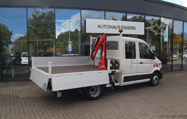 Pick-up varevogn VOLKSWAGEN Crafter 50 Doka Tiefpritsche +Kran (Fa. Schoon)
