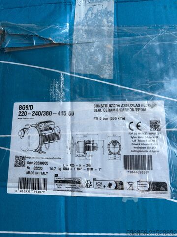 LOWARA BG9/D 1.1kW INOX NEW 400V industrial LOWARA BG9/D 1,1kW INOX NOWA 400V przemyslowa LOWARA BG9/D 1,1kW INOX NOWA 400V przemyslowa