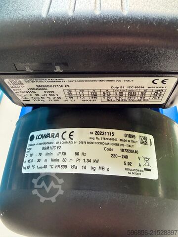 LOWARA BGM11/C E2 1.34kW INOX Pump NEW 230V Pompa LOWARA BGM11/C E2 1,34kW INOX NOWA 230V Pompa LOWARA BGM11/C E2 1,34kW INOX NOWA 230V