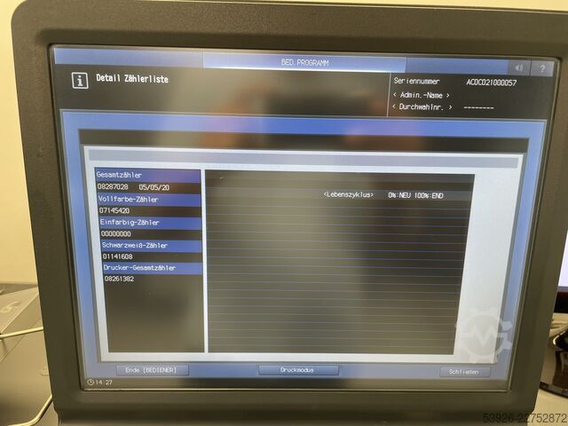 Digitaldruckmaschine Konica Minolta AccurioPress C14000 incl. Paperdeck, Finisher and Fiery