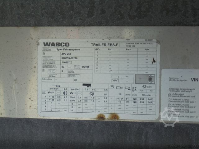 Rimorchio aperto con telone SPIER ZPL255 Plane Durchladeoption