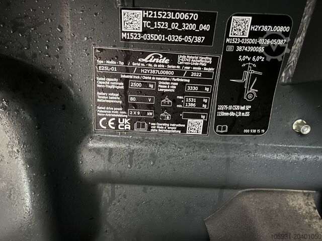 Electric 4-wheel forklift Linde E25L-02