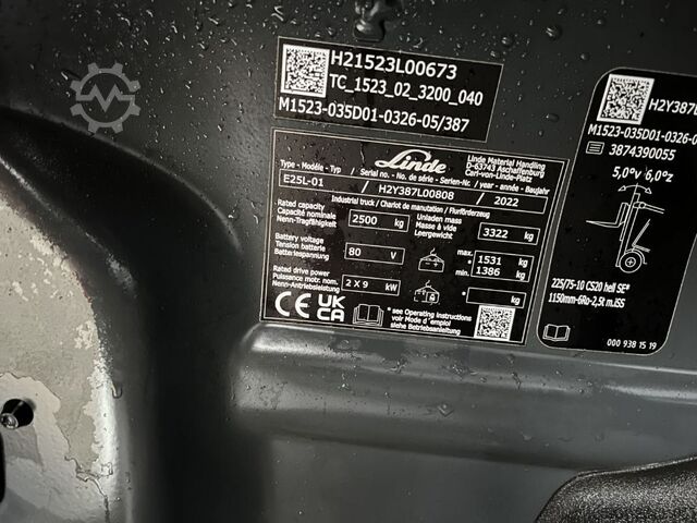 Electric 4-wheel forklift Linde E25L-02