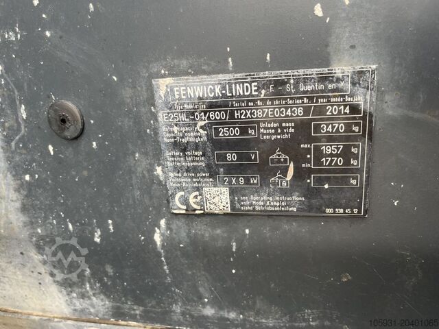 Electric 4-wheel forklift Linde E25H-01/600