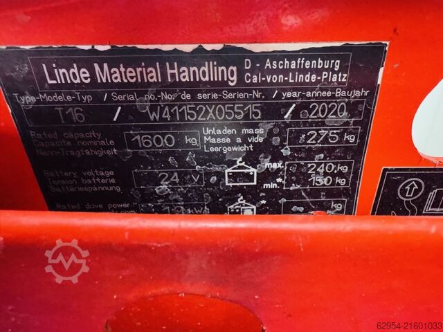 Porta-paletes manual Linde T 16