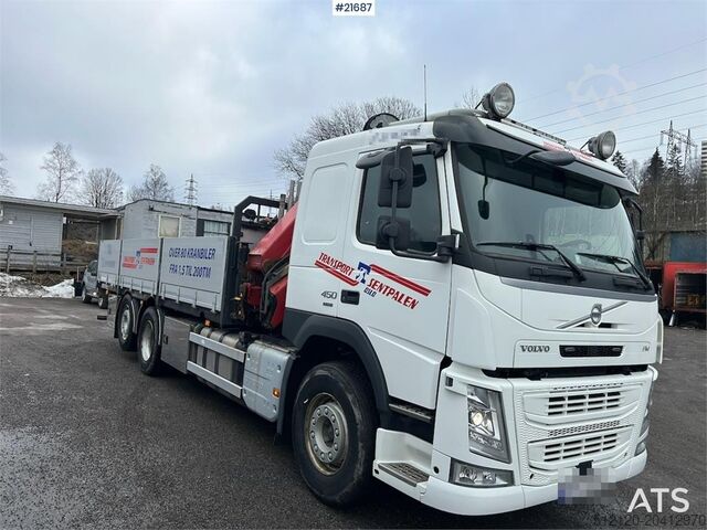 Crane Volvo FM450 Crane Truck w/ 21 t/m HMF crane and Lift. 19