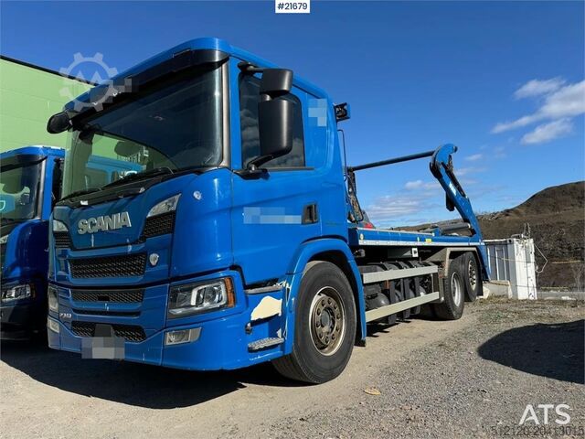 Portal arm system Scania P340 6x2 Skip Loader with Joab Body WATCH VIDEO