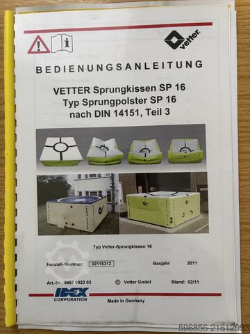 Reddingssprongkussen VETTER SP 16 Brandweer 16m ATTEST VETTER SP 16