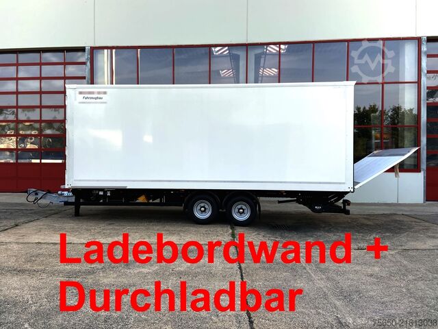 Koffer aanhanger Möslein TK0105D-L Weiß  Tandem Koffer, Ladebordwand 1,5 t + DurchladbarNeufahrzeug --
