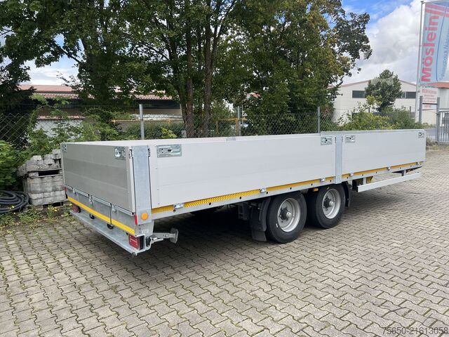 Open aanhangwagen Möslein THT 11- G 6,2  Tandem Pritsche- Tieflader mit Rungentaschen