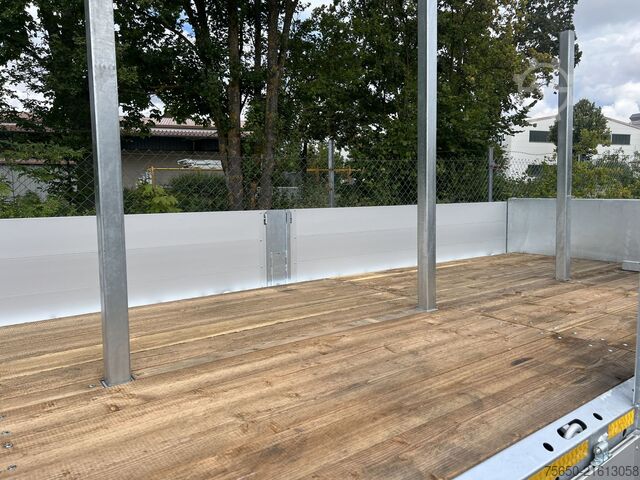 Open aanhangwagen Möslein THT 11- G 6,2  Tandem Pritsche- Tieflader mit Rungentaschen