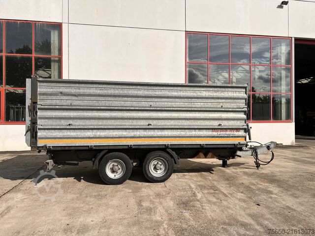 Kiepaanhangwagen Möslein TDS 13 Schwebheim  13 t Tandemkipper- Tieflader, Aufsatzbordwände