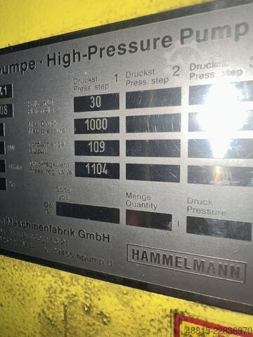 Getto d'acqua ad alta pressione Hammelmann HDP 232