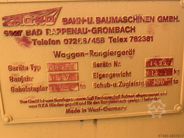 Συσκευή Shunting Wagon ZAGRO Bahn-und Baumaschinen GmbH WRG-N