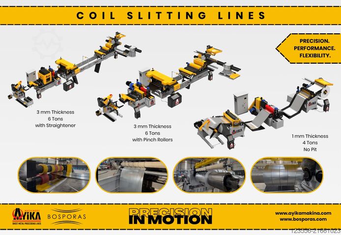 Γραμμές διαχωρισμού σε λωρίδες (Slitting Lines) για ρολά 1-3 mm, 4-6 τόνων BOSPORAS MACHINERY | AYIKA AYK 4-6 DM Series