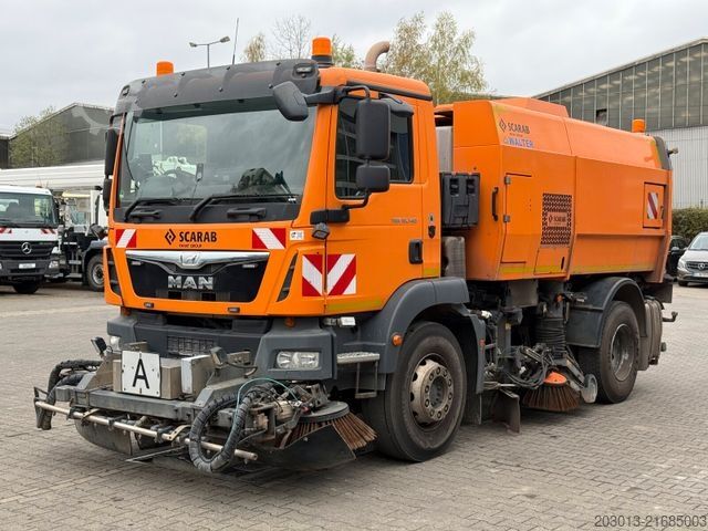 Road sweeper MAN TGM 18.340 HD Kehrmaschine SCARAB Magnum 8,2 m³