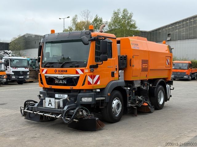 Road sweeper MAN TGM 18.340 HD Kehrmaschine SCARAB Magnum 8,2 m³