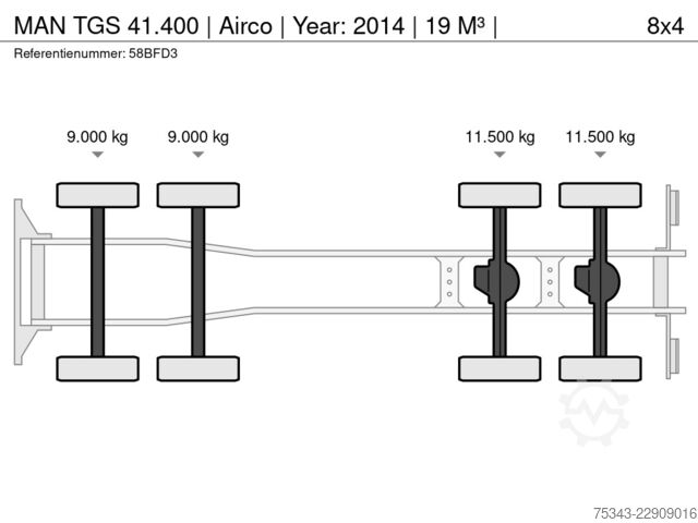 Kipper MAN TGS 41.400 | Airco | Year: 2014 | 19 M³ |