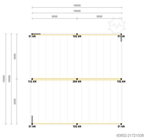 Plataforma de armazenamento 10x10m Lagerbühne , Belastung : 500kg/qm Unterkante: 2,5m , ca. 100qm Systembühne
