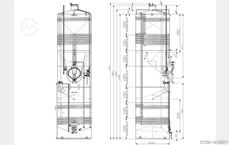 66 m3 (40 + 26 m3) Two-chamber stainless steel tank 