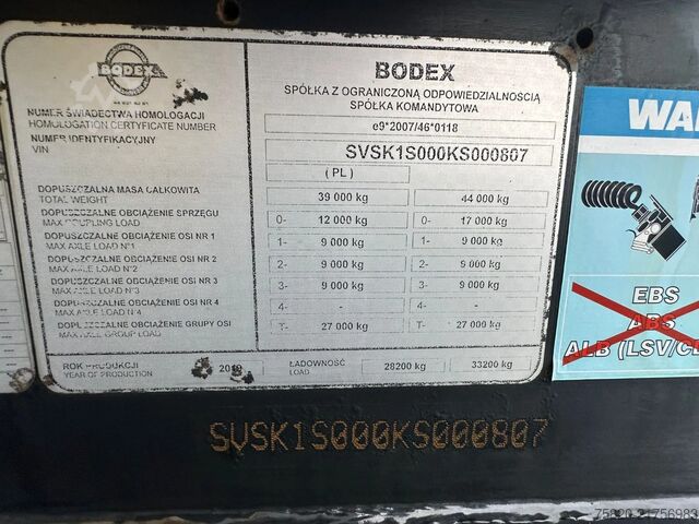 Teherautó Bodex SHSCHROOT-OPLEGGER KIPPER/TIPPER /AUFLIEGER/TRA...