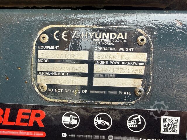 Escavatore cingolato Hyundai R320 NLC-7A Kettenbagger OQ80