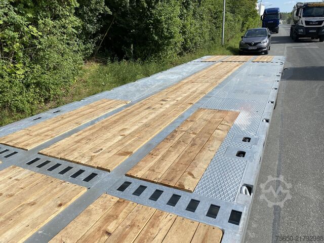 Reboque de plataforma rebaixada Möslein ST 3-Plato 9,4  3 Achs Satteltieflader Plato 45 t GGfür Fertigteile, Baumaschinen oder Container