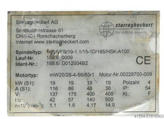 Yatay işleme merkezi Starrag Heckert HSK-A-100