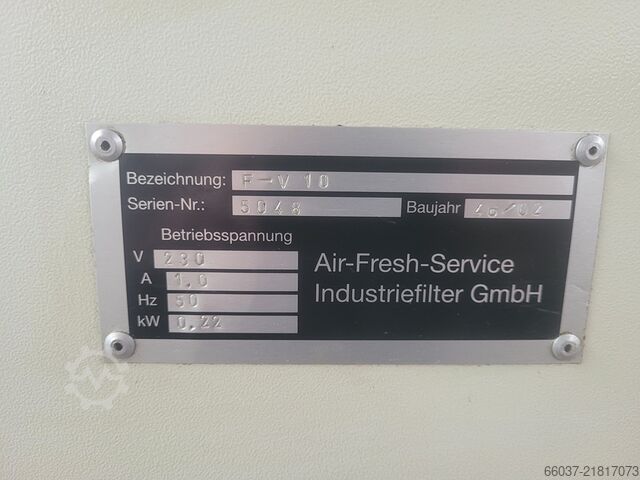Electrostatic industrial filter Air-Fresh-Service F-V 10
