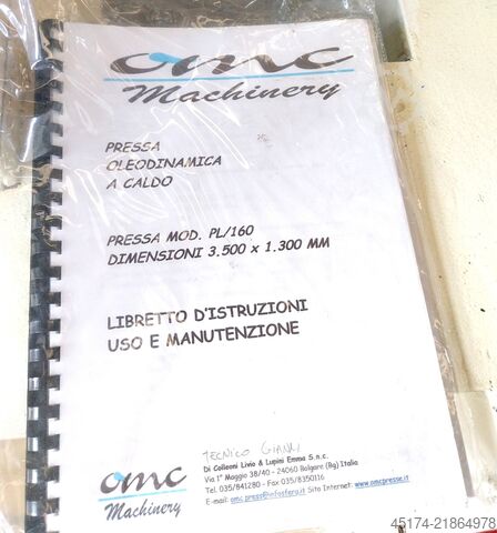 Veneer press OMC - ITALY PL/160