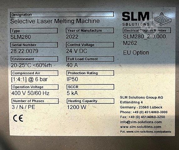Εκτυπωτής μετάλλων 3D SLM 280 2.0 + PSM 100