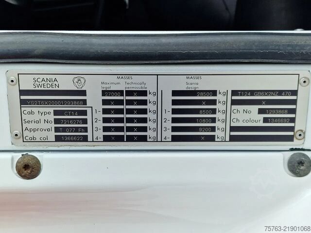 Skraldevogn Scania T124-470 6x2 - Tipper - Manual gearbox - Full s...