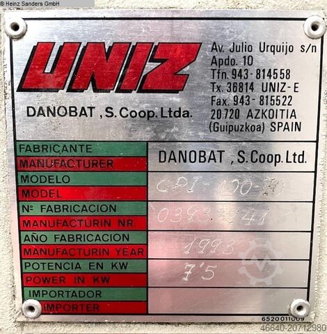 Band Saw DANOBAT UNIZ CPI 100.70