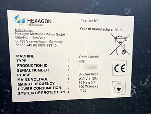 CNC 3D multisenzorový souřadnicový měřicí stroj Hexagon Optiv Classic 432