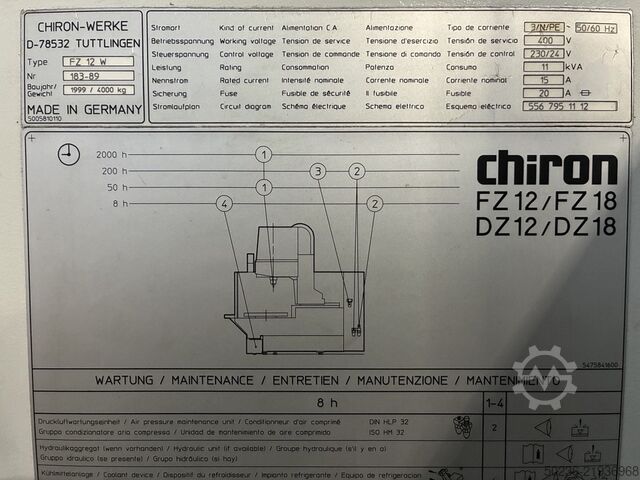 Pionowe centrum obróbcze CHIRON FZ 12 W