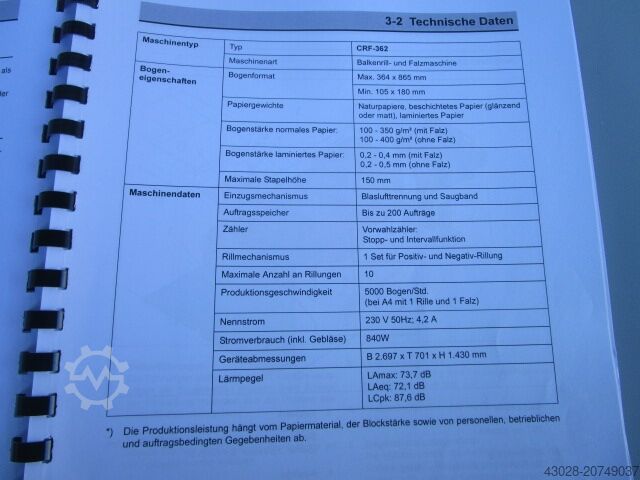 CREASE AND FOLDER HORIZON CRF-362